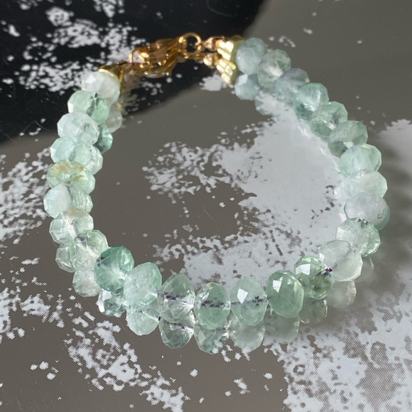Faceted Green Fluorite Bracelet - Picture 3 of 10